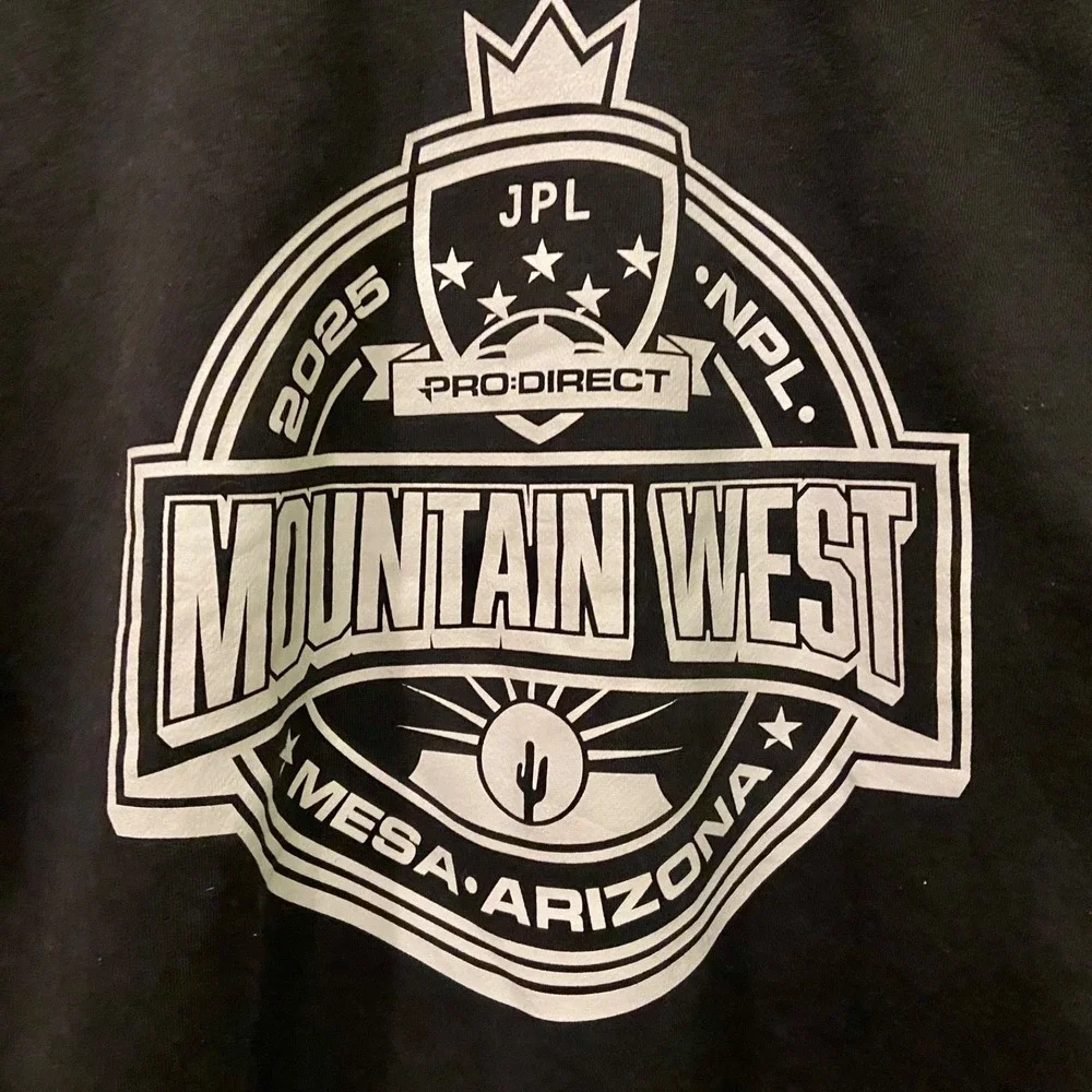 Adidas Mountain West Hoodie Medium Black Hooded Graphic Official Event Merch EUC